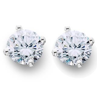 Boucles D'oreilles Pour Femmes Avec Véritable Diamants Ronds De 2 Carats