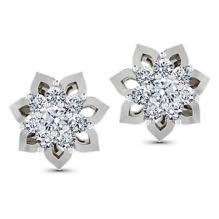 Boucles D'oreilles Pour Femmes Avec Véritable Diamants Ronds De 2.2 Ct