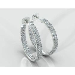 Boucles D'oreilles Pour Femmes En Or 14K Avec Petits Réel Diamants Ronds De 6,10 Carats