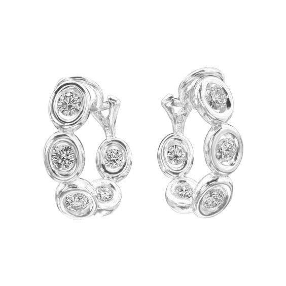 Boucles D'oreilles Pour Femmes En Or 14K Avec Réel Diamants Ronds Sertis A Chaton De 2,5 Carats