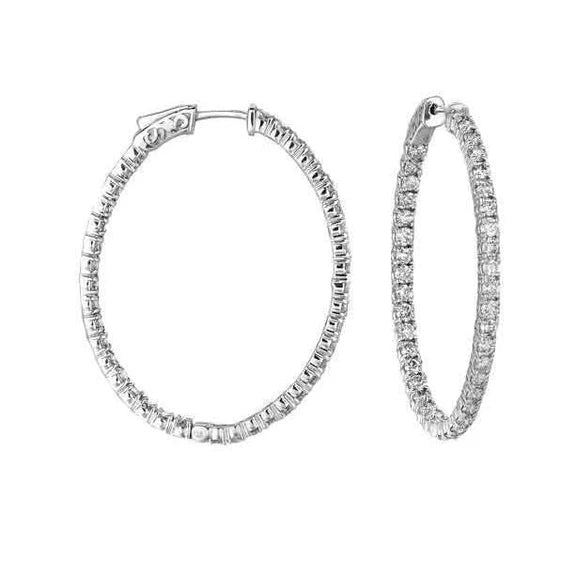 Boucles D'oreilles Pour Femmes En Or Blanc 14K Avec 4 Carats De Réel Diamants Taille Brillante