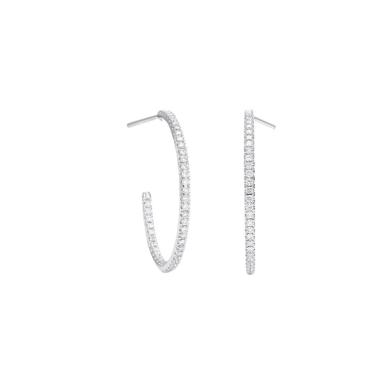 Boucles D'oreilles Pour Femmes En Or Blanc 14K Avec Véritable Diamants De Taille Ronde De 4,50 Carats