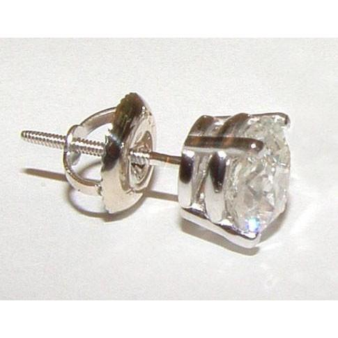 Boucles D'oreilles Pour Hommes En Naturel Diamant Simple De 1.50 Carat. Or Blanc