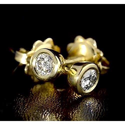 Boucles D'oreilles Puces Réel Diamant 1.50 Carats 14K