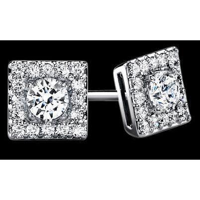 Boucles D'oreilles Réel Diamant Rond 3 Carats Halo