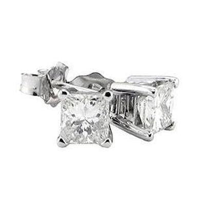 Boucles D'oreilles Réel Diamant Taille Princesse 4.02 Carats Bijoux En Or Blanc