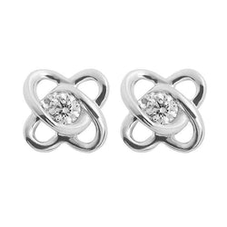 Boucles D'oreilles Réel Diamants Coupe Ronde 2 Ct Coeurs Entrelacés