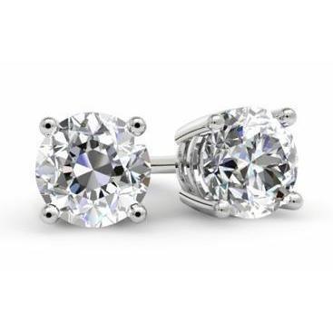 Boucles D'oreilles Réel Diamants Coupe Ronde De 4.00 Carats En Or Blanc 14K