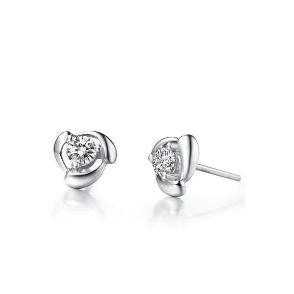 Boucles D'oreilles Réel Diamants Ronds 2 Carats Pour Femmes