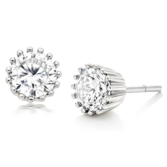 Boucles D'oreilles Réel Diamants Ronds Etincelants De 3.50 Ct Pour Femmes En Or Blanc