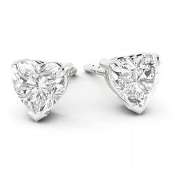 Boucles D'oreilles Réel Diamants Taille Cœur 4 Carats