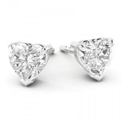 Boucles D'oreilles Réel Diamants Taille Cœur 4 Carats