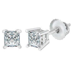 Boucles D'oreilles Réel Diamants Taille Princesse 2.5 Ct
