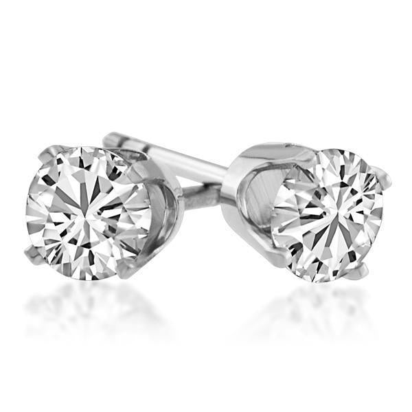 Boucles D'oreilles Rondes En Naturel Diamants 2 Ct Pour Femmes Bijoux En Or Blanc 14K
