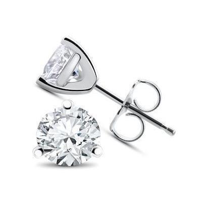 Boucles D'oreilles Scintillantes Serties De Griffes 5.00 Carats Réel Diamants Or Blanc 14K