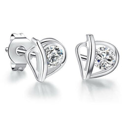 Boucles D'oreilles Style Coeur 2 Carats Avec Réel Diamants Ronds
