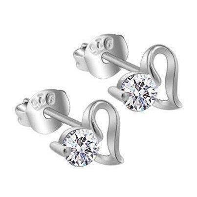 Boucles D'oreilles Véritable Diamant 1 Carat Or Blanc 14K