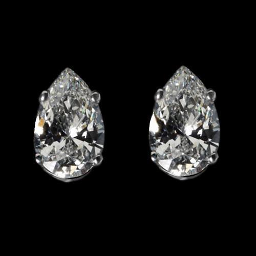 Boucles D'oreilles Véritable Diamant 3.51 Carats Taille Poire
