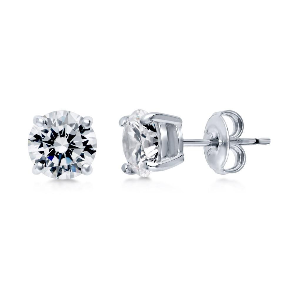 Boucles D'oreilles Véritable Diamant Rond 1.3 Ct
