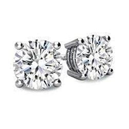 Boucles D'oreilles Véritable Diamants Coupe Ronde 2.30 Carats Or Blanc Massif 14K