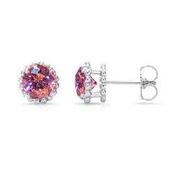 Boucles d'Oreilles Bijoux Saphir Rose