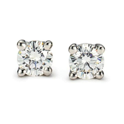 Boucles d'Oreilles Clous Femme Naturel Diamant 2.5 Carats Or Blanc 14K