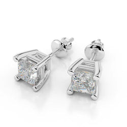 Boucles d'Oreilles Clous Réel Diamants 4.00 Ct Or 14K Nouveau