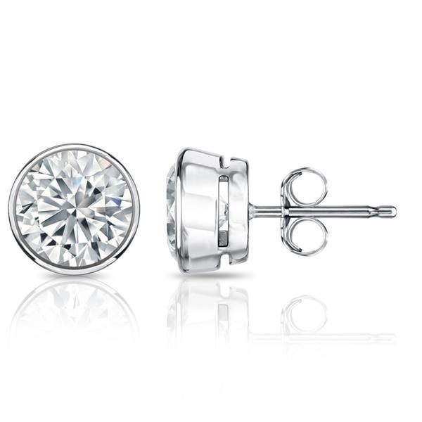 Boucles d'Oreilles Clous d'Oreilles Véritable Diamants Coupe Ronde Pour Femmes En Or 3.50 Ct Blanc 14K