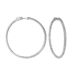 Boucles d'Oreilles Créoles Réel Diamant 6 Ct