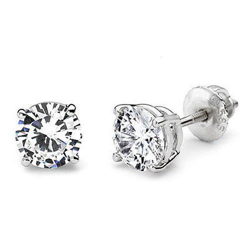 Boucles d'Oreilles Diamant 1.5 Ct. Bijoux En Or Blanc Et Réel Diamants 14k