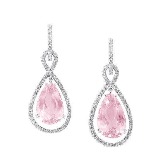 Boucles d'Oreilles Diamant Kunzite Gem