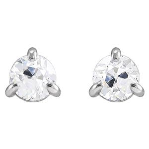 Boucles d'Oreilles Femme Réel Diamants Vieux mineur Or 2 Carats 14K