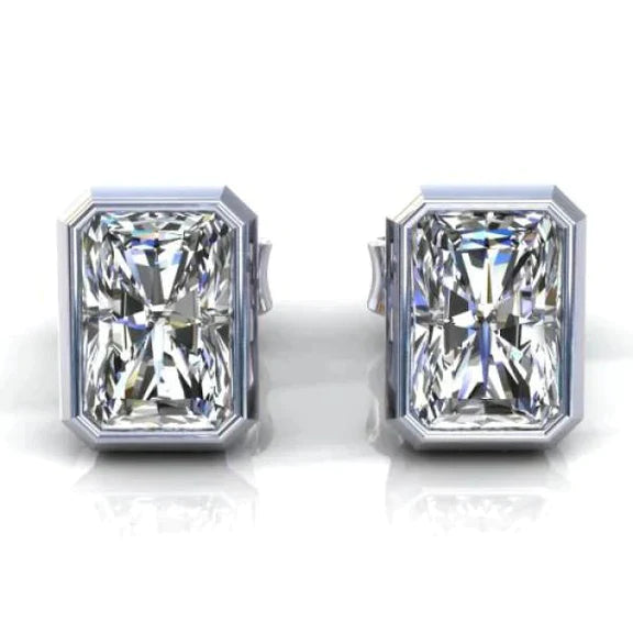 Boucles d'Oreilles Homme Réel Diamant Radiant