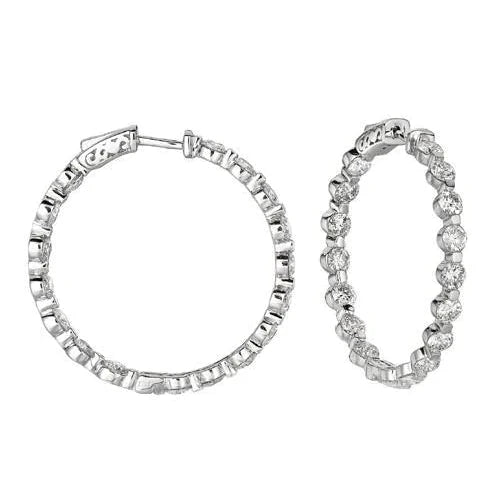 Boucles d'Oreilles Mignonnes En Réel Diamant 6 Carats