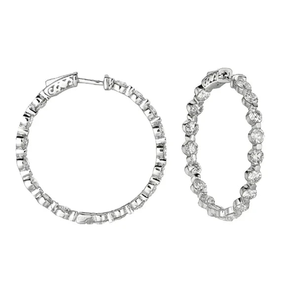 Boucles d'Oreilles Mignonnes En Réel Diamant 6 Carats