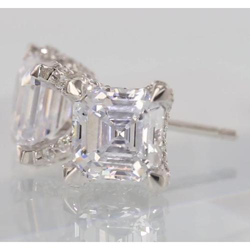 Boucles d'Oreilles Réel Diamant 1.50 Carats Asscher