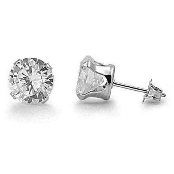 Boucles d'Oreilles Réel Diamant Rond 4 Carats Femme