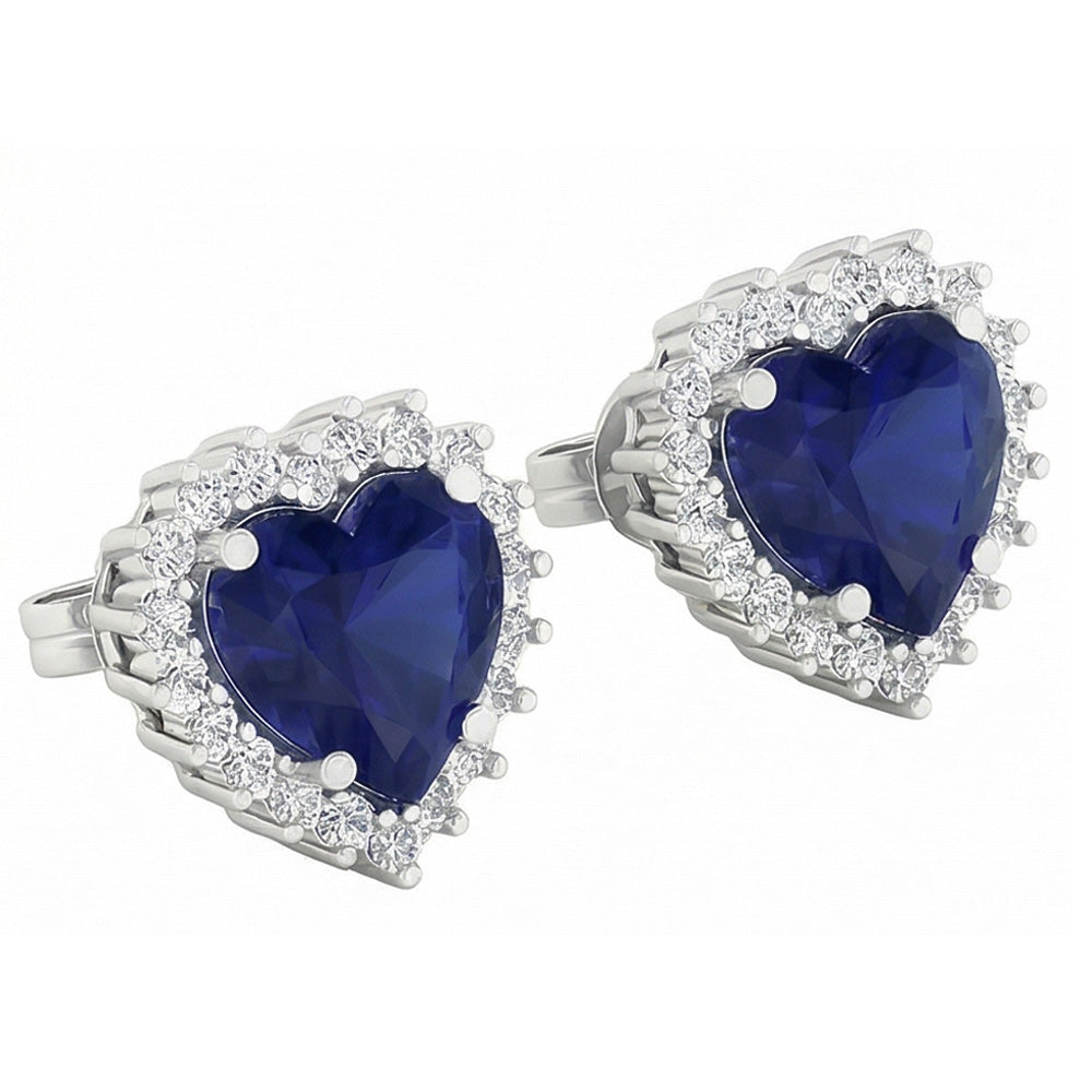 naturel heart diamant 7carats boucle d'oreille vue de face