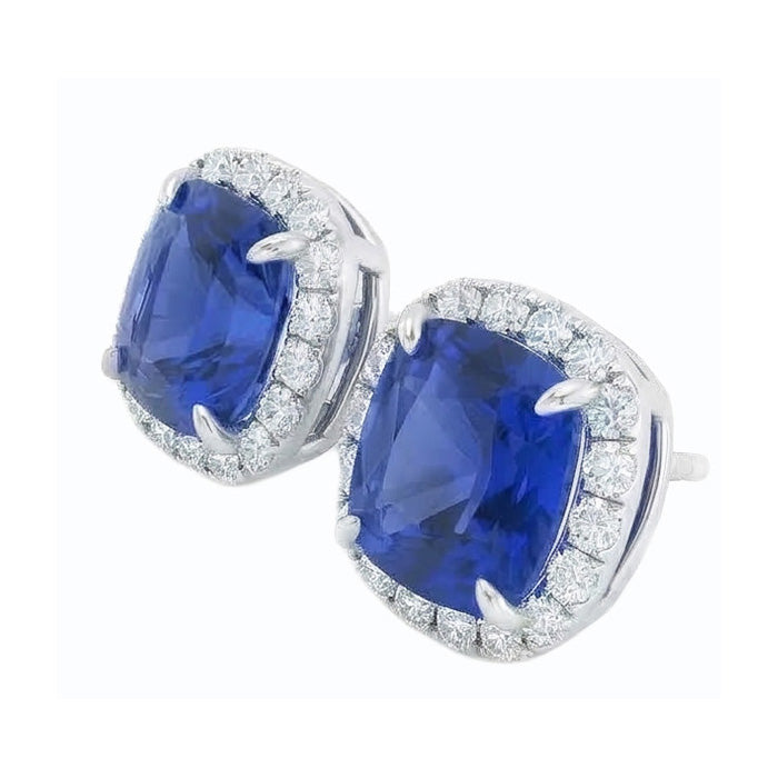 naturel cushion diamant 6.80carats boucle d'oreille détail rapproché