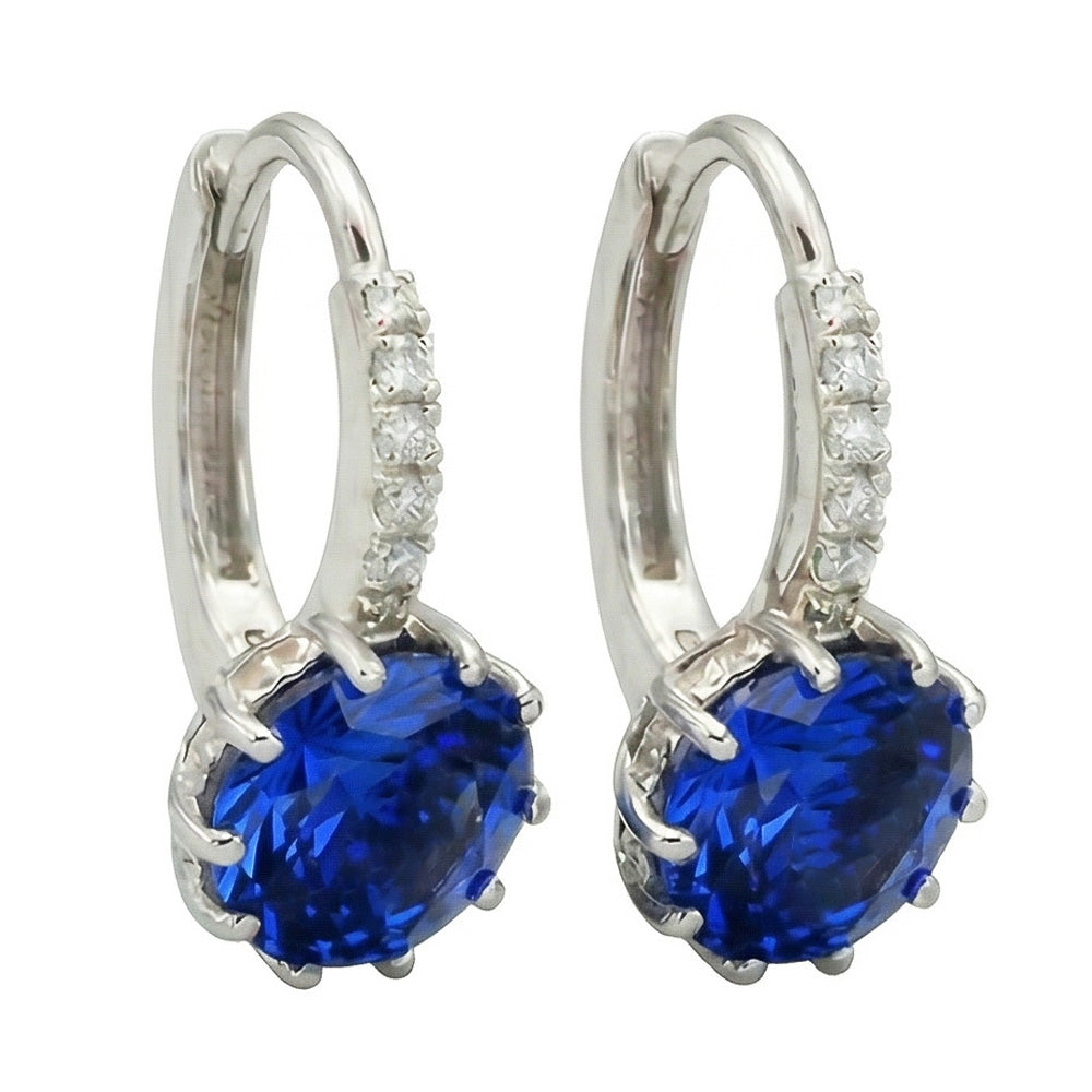 naturel diamant 6.40carats boucle d'oreille vue de face