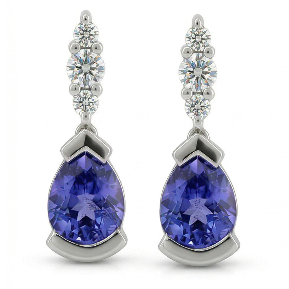 naturel round diamant 4.60carats boucle d'oreille angle de côté