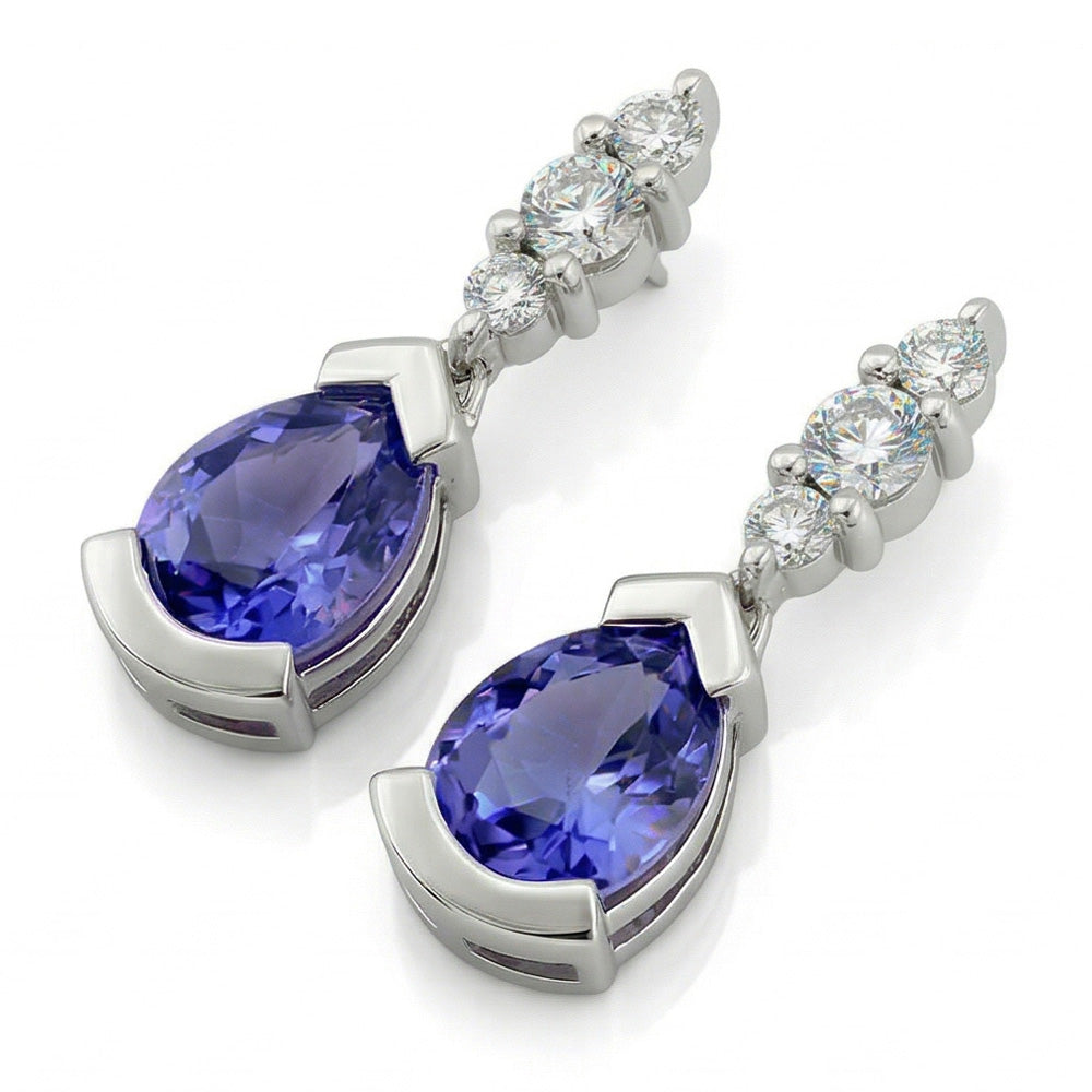 naturel round diamant 4.60carats boucle d'oreille vue de dessus