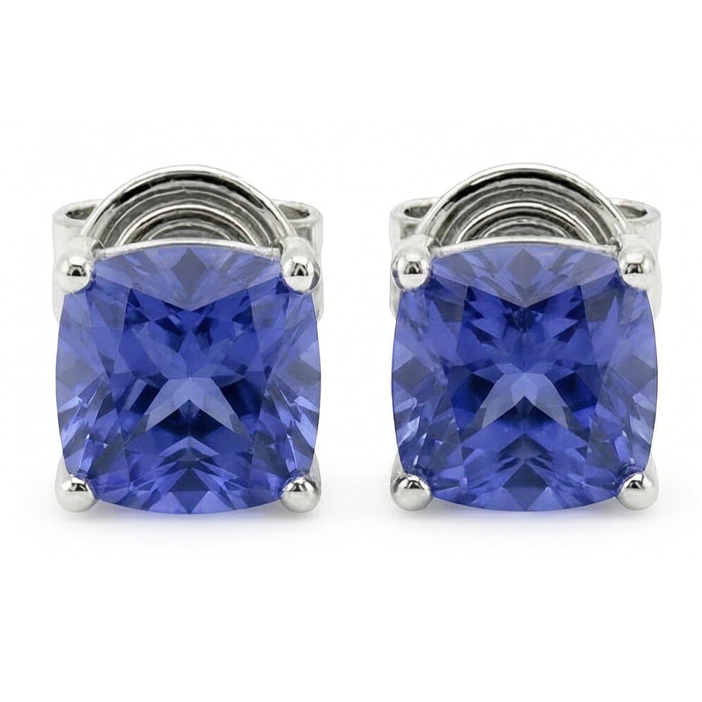 Boucles d'oreilles en saphir sri-lankais princesse 8 carats bijoux pour femmes