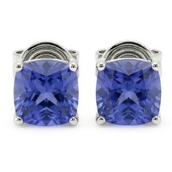 Boucles d'oreilles en saphir sri-lankais princesse 8 carats bijoux pour femmes