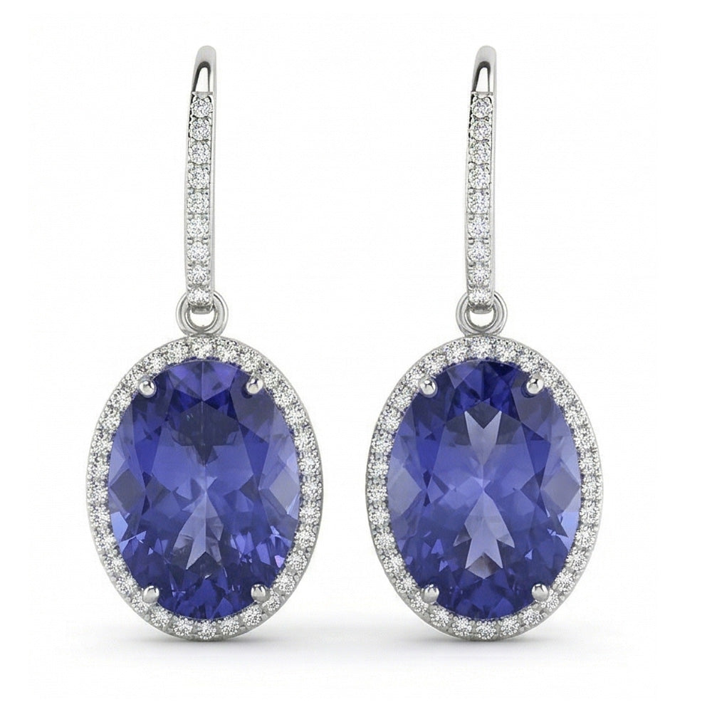 naturel round diamant 5.42carats boucle d'oreille détail rapproché
