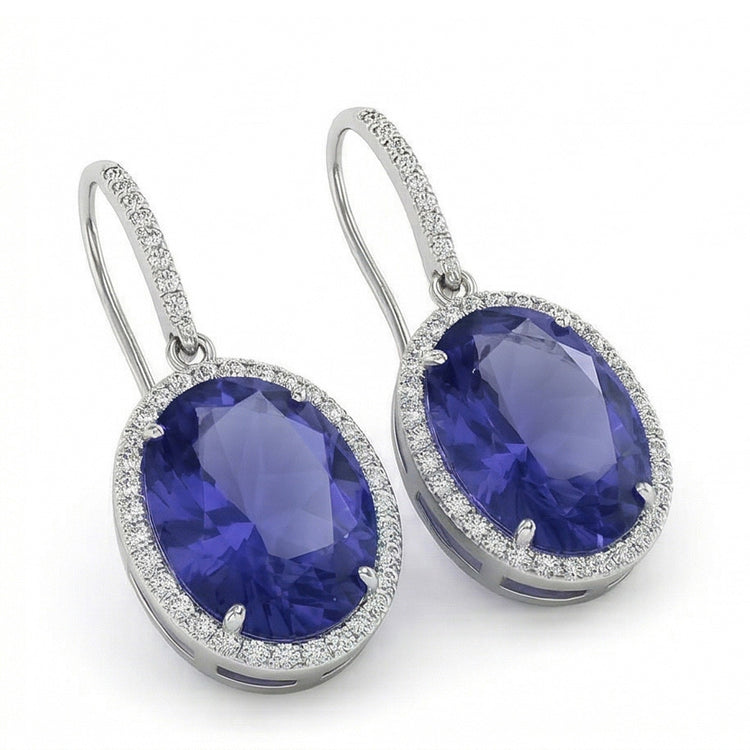 naturel round diamant 5.42carats boucle d'oreille angle de côté