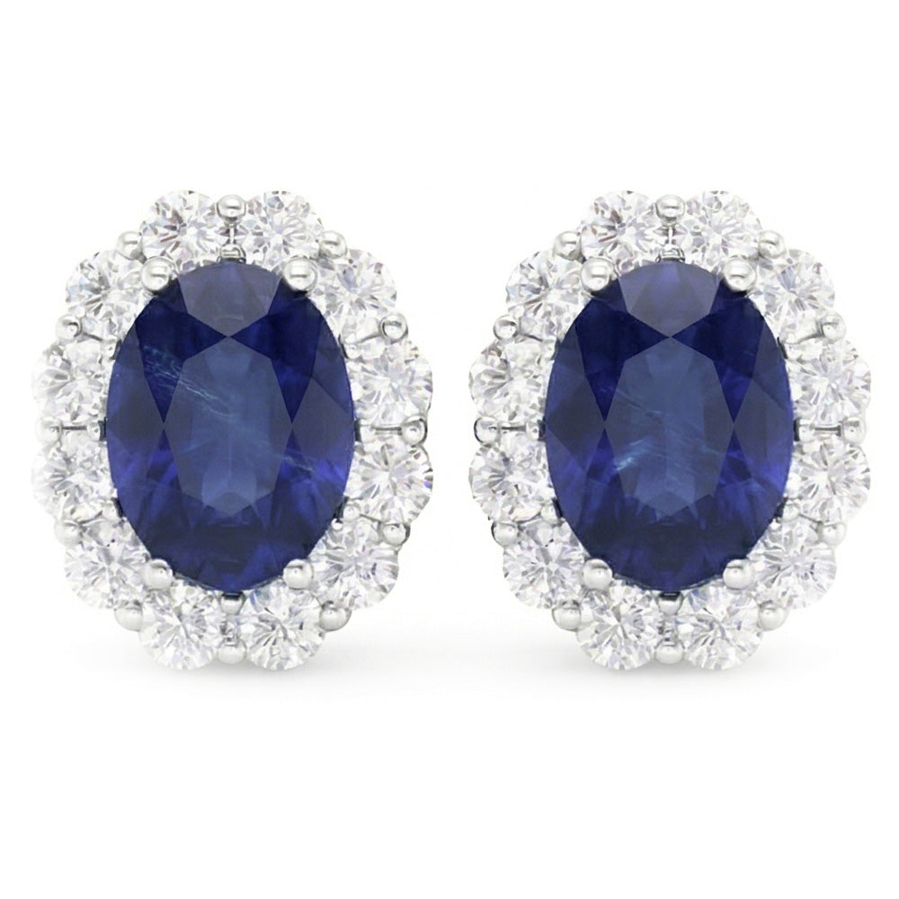 naturel oval diamant 2.00carats boucle d'oreille angle de côté