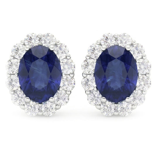 naturel oval diamant 2.00carats boucle d'oreille angle de côté