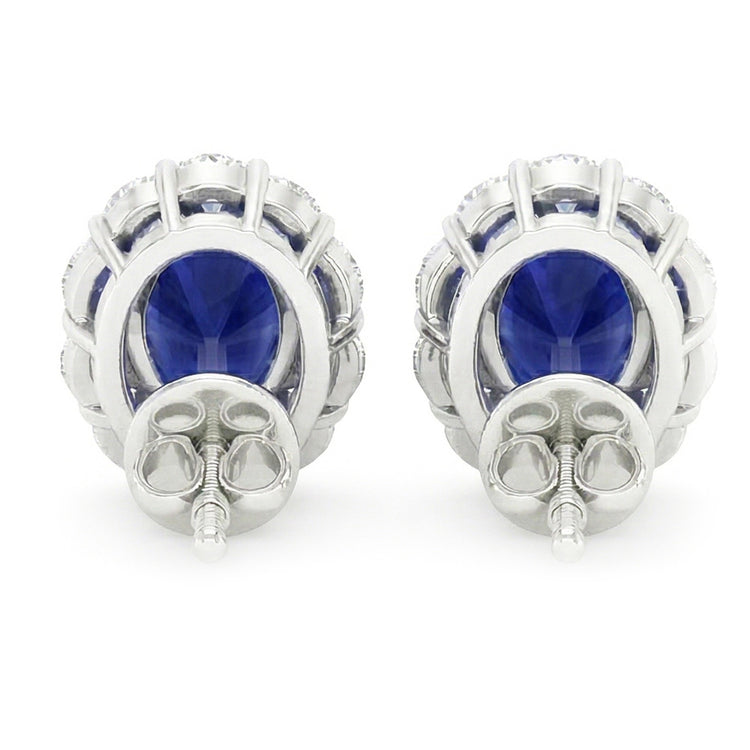 naturel oval diamant 2.00carats boucle d'oreille vue de dessus