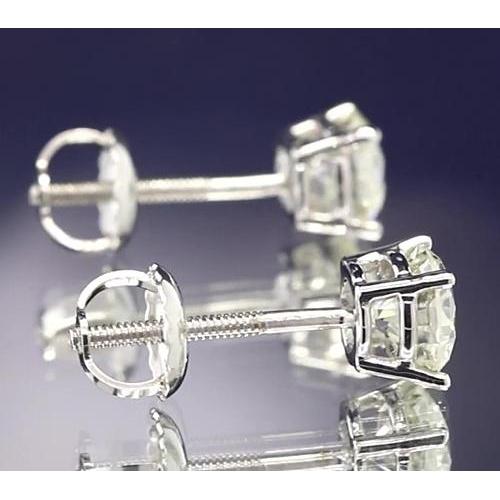 Boucles d'oreilles Authentique diamants ronds à quatre 1.50 carats